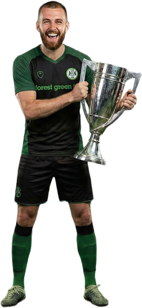 Footballer Holding Trophy